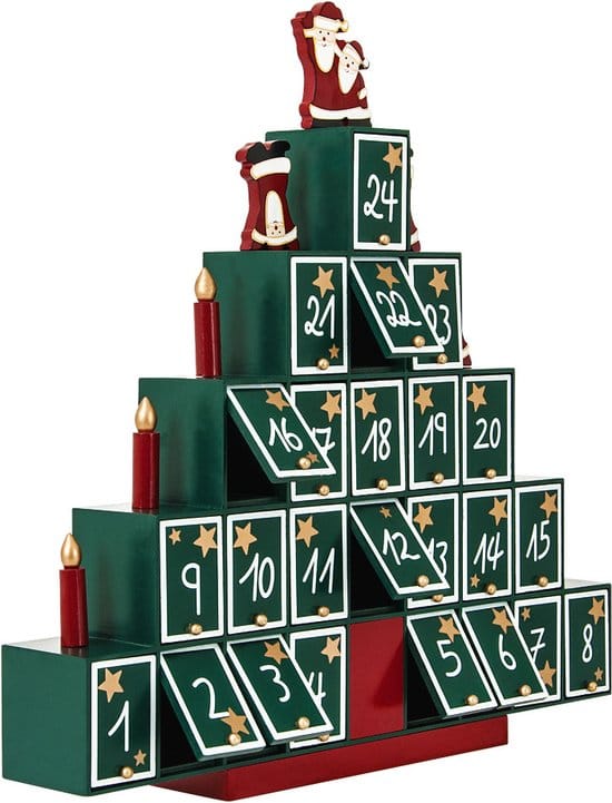 Spielwerk Adventskalender Pyramide – 24 Vakjes - 45x45x7cm - Groen