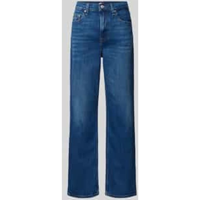 Straight fit jeans van katoenmix