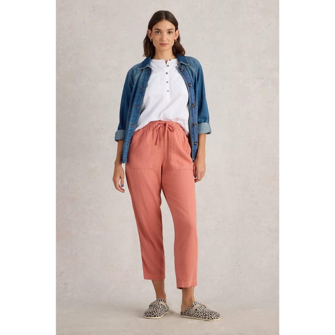 White Stuff Elle Linen Blend Trouser Mid Red Taglia: 18 REGULAR | Pantaloni Outlet | Donna | Bianco