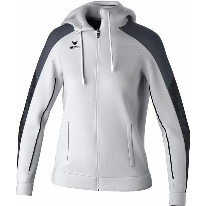 Erima Evo Star Trainingsjack Met Capuchon Dames - Wit / Zwart | Maat: 36