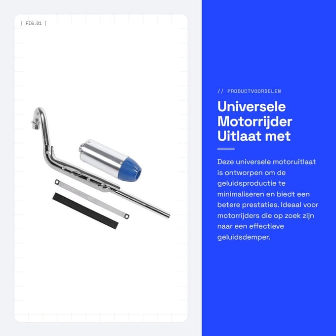 Dailygoods - Universele Motorrijder Uitlaat met Geluidsdemper