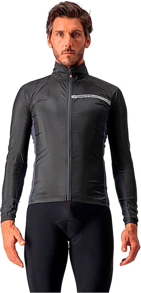 Castelli Windstopper jacket Heren Zwart Grijs - SQUADRA STRETCH JACKET LIGHT BLACK DARK GRAY - S