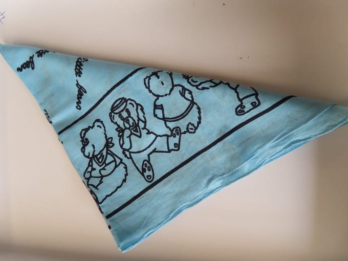 Kinder sjaal - 50x50xcm - Bleek blauw met beertjes