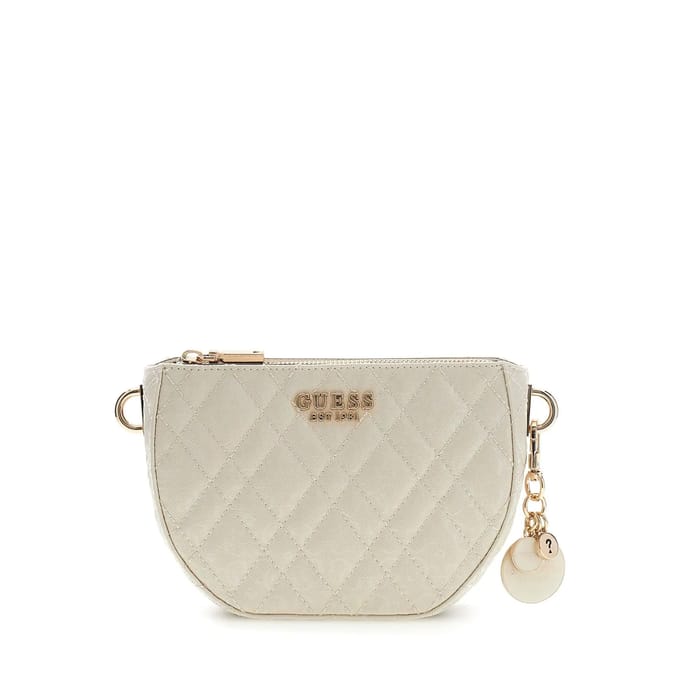 GUESS schoudertas Isemay Mini Crossbody Bag Cream White crème