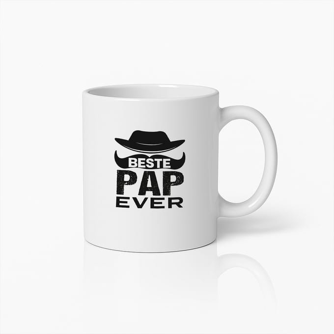 Beste Pap Ooit Beker – Perfect Cadeau voor Vader met Snor Design