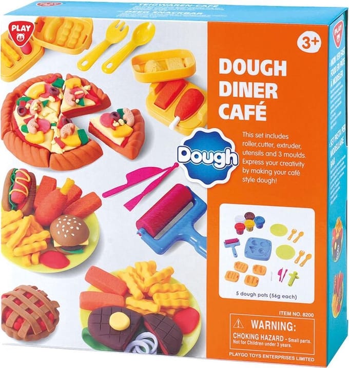Playgo boerderij kleiset met dieren - 6 potjes klei en accessoires.