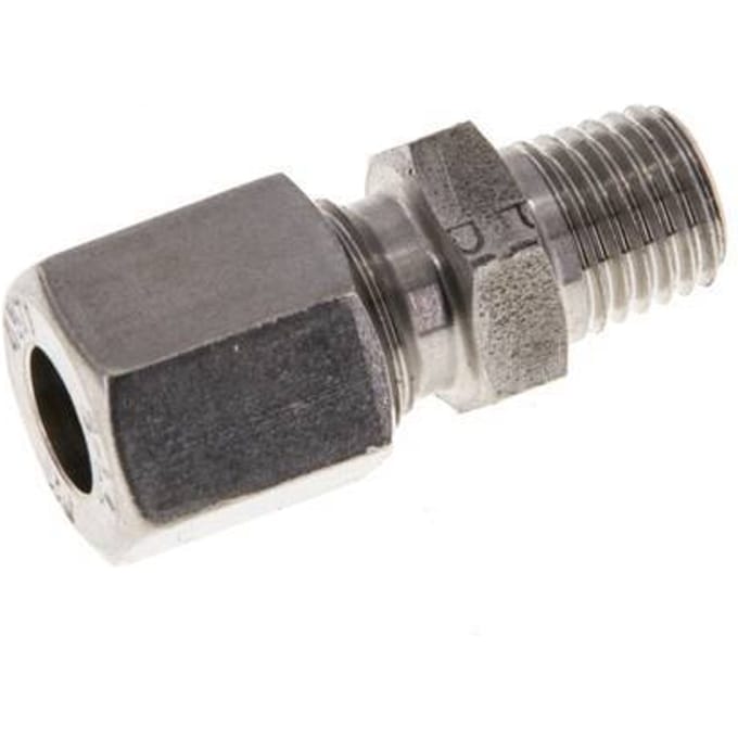 M8x1 Buitendraad x 6LL RVS Rechte Snijring Koppeling 100 Bar DIN 2353 - FL2S-MC-ST-M8-06-LL