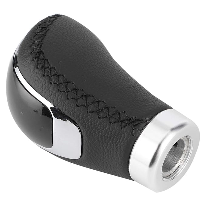 Pommeau de levier de vitesse universel en cuir noir pour voiture gray