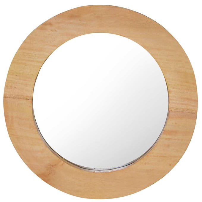 vidaXL - Wandspiegel - rond - 40 - cm - teakhout