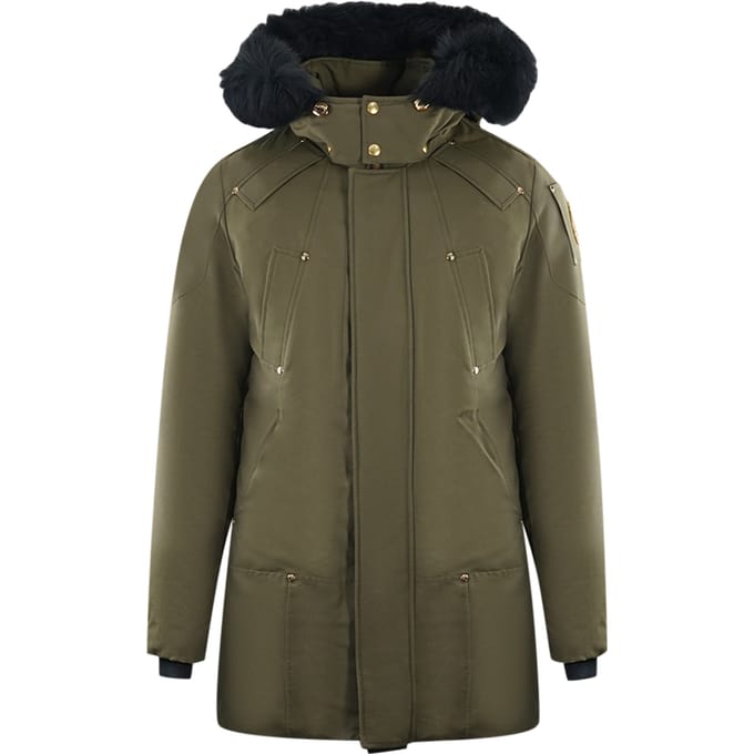 Moose Knuckles Stage Lake groene parka donsjack met zwarte rand