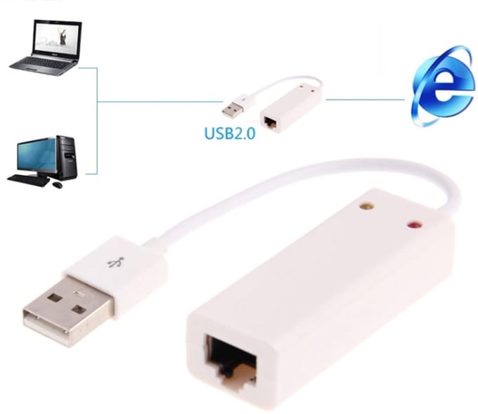 Hexin 100/1000 mhps Base-T USB 2.0 LAN-adapterkaart voor tablet / pc / Apple Macbook Air, ondersteuning voor Windows / Linux / Mac OS