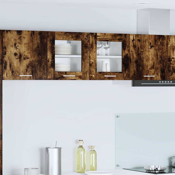 vidaXL - Hangkast - Gerookt - eiken - 40 - x - 31 - x - 40 - cm - Bewerkt - hout