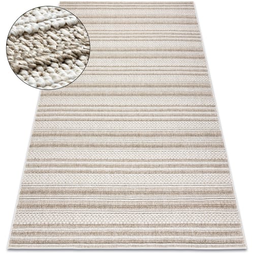 Kleden Rugsx Tapijt JERSEY 19233 beige - Lijnen, structureel, 60x100 cm