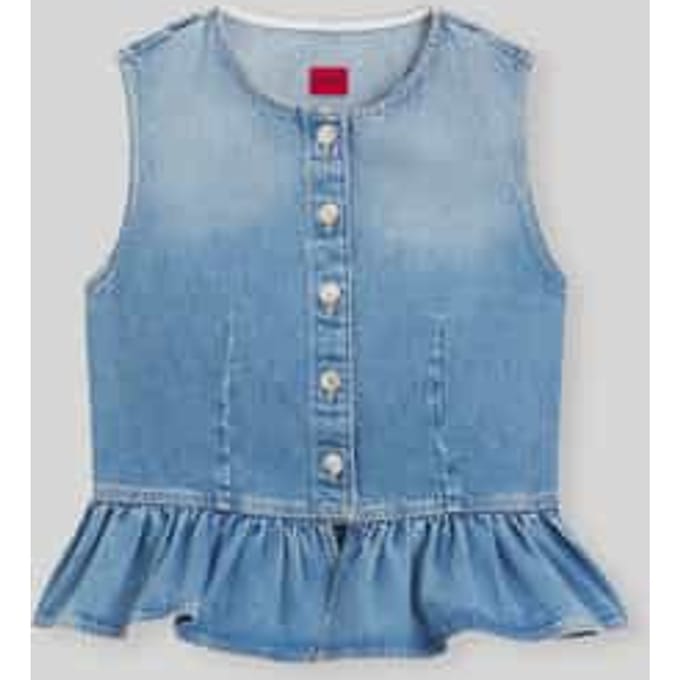 regular fit blousetop van puur katoen met peplum model 'GIMMA'