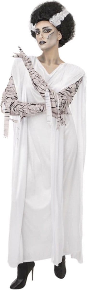 Smiffys - Universal Monsters Bride Of Frankenstein Kostuum - S - Wit