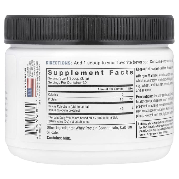 Force Factor, Primal Origins™, Colostrum, Non aromatisé, 3,28 oz (93 grammes)