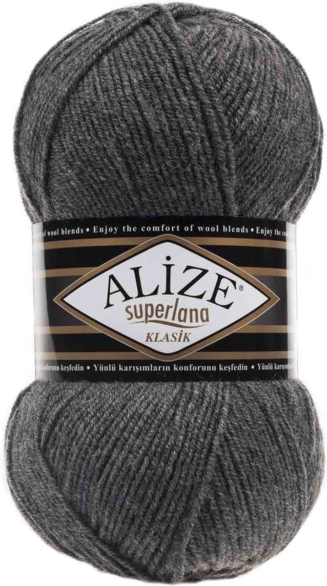 Alize Superlana Klasik Medium Grey Melange 182 Pakket 5 Bollen 500 Gram