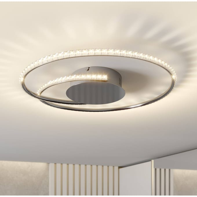 Lindby LED plafondlamp Joline, Ø 45 cm, kristallen, metaal