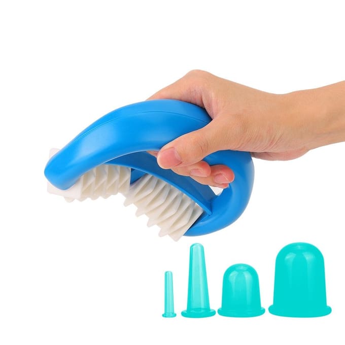 Cellulitis Verwijderaar Massageroller Vacuüm Zuiging Cupping Cup Massage Cupping Set (Donkergroen) blue