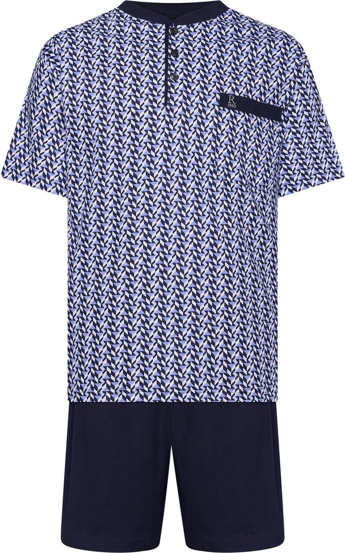 Robson Heren Shortama - Graphic - Katoen - Blauw - Maat 54