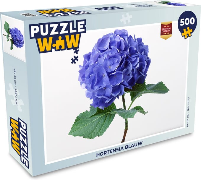 Puzzel Hortensia blauw - Legpuzzel - Puzzel 500 stukjes