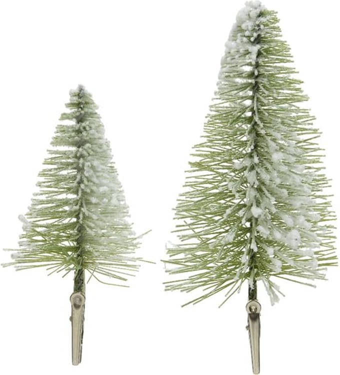 Mini kerstboom op clip set a 4 stuks