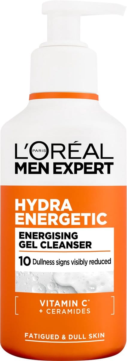 L'Oréal Paris Men Expert Hydra Energetic Energising Gel Cleanser - voor de doffe vermoeide huid - met Vitamine C* & Ceramiden - 260ml