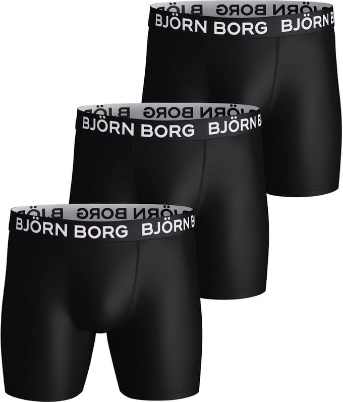 Björn Borg - Heren Onderbroeken 3-Pack Performance Boxers - Zwart - Maat S
