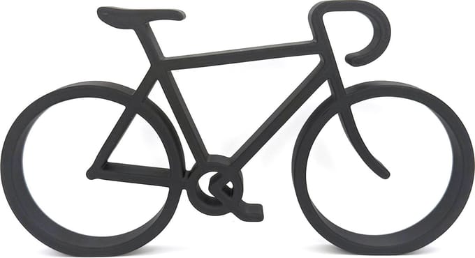 Wielrenfiets - fietsdecoratie - zwart - 22 cm breed