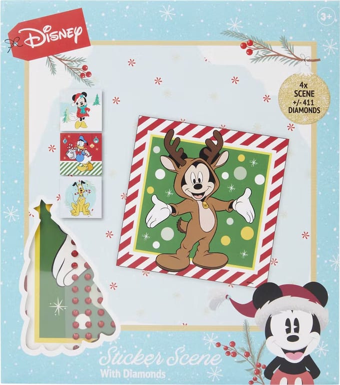 Diamond Stickers - Kerst Mickey Mouse - Sticker scene