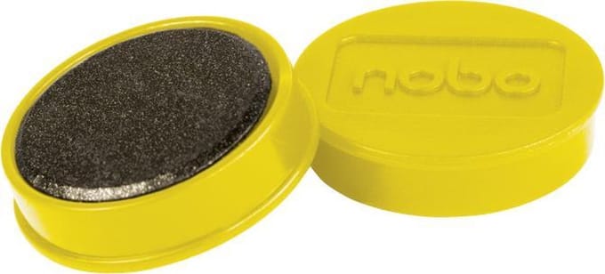 Nobo Magnetische Whiteboard Magneten - Pak Van 10 Stuks - 32mm Magneten - Geel