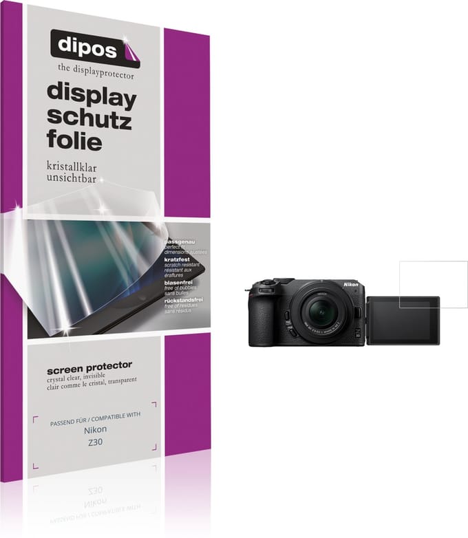 dipos – 4x Beschermfolie geschikt voor Nikon Z30 | Krasbestendige & heldere Screenprotector Ultra-Thin