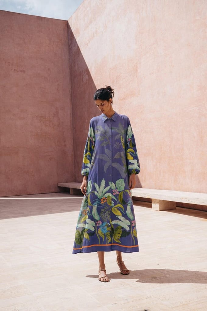 Touché Privé - Blousejurk met print - Marine - Dames