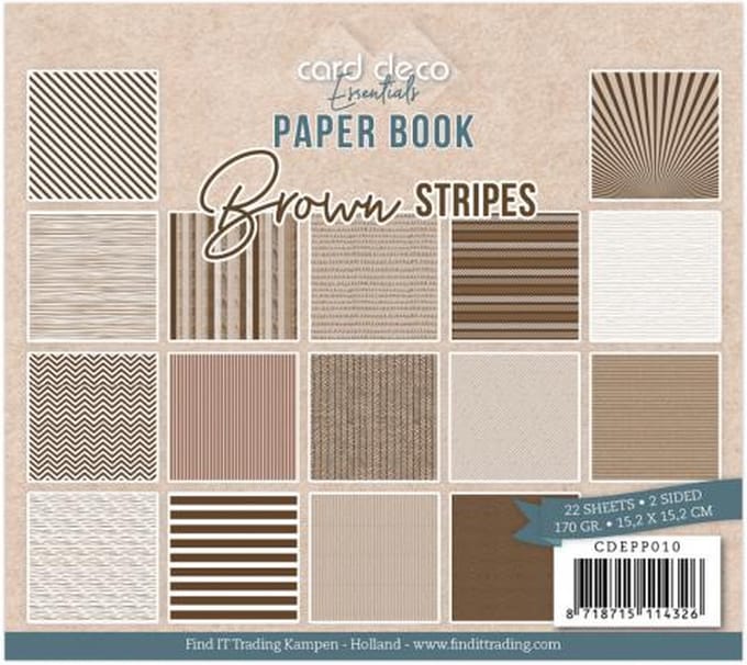 Card Deco Essentials - Paperbook - Brown Stripes
