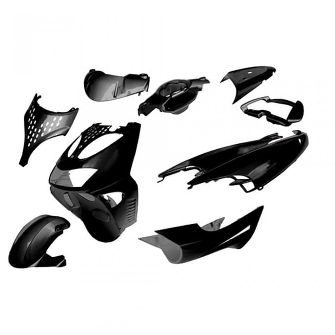 Kit carénage One pour scooter 50 10 pièces noir brillant Neuf
