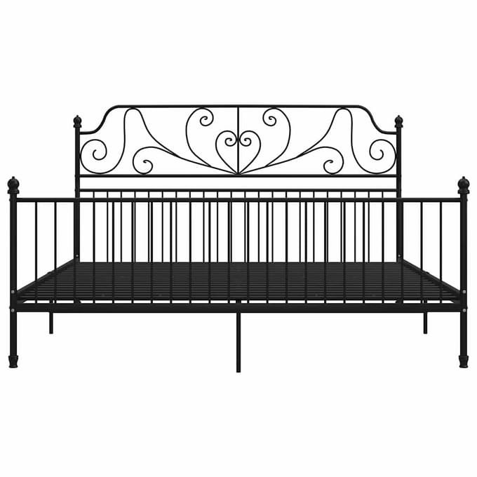 vidaXL - Bedframe - metaal - zwart - 200x200 - cm