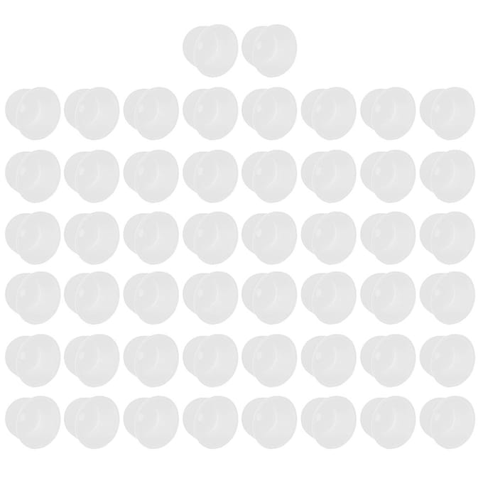 50pcs Bouchons d'oreille en silicone Réduction du bruit Réutilisables Protection auditive Imperméables Bouchons d'oreille L M white