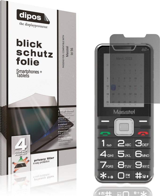 dipos – Matte Privacy Screenprotector geschikt voor Masstel Izi 56 | Anti-Spy Beschermfolie
