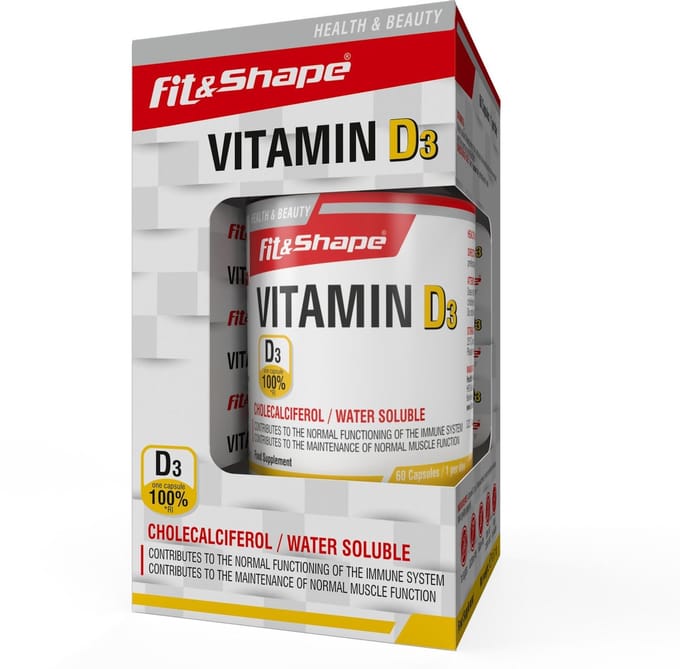 Fit&Shape Vitamine D3 (100% dagdosering) 10 µg/400IE/10mcg (60 capsules)