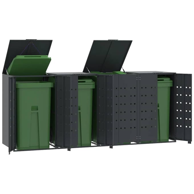 vidaXL - Containerberging - 4 - containers - 276x79x117 - cm - staal - antraciet