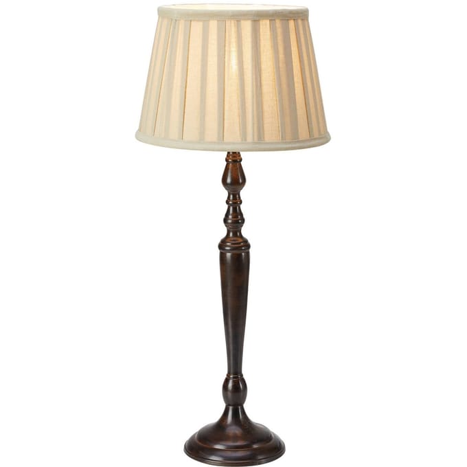 Markslöjd Tafellamp Chocolat, hoogte 60 cm, beige/bruin, metaal/stof