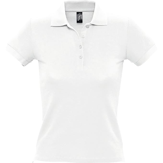 SOLS Vrouwen/dames Mensen Pique Korte Mouw Katoenen Poloshirt (Wit)