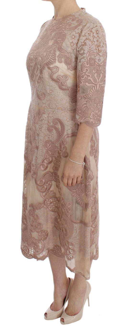 Kanten Midi-jurk met 34 Mouwstijl