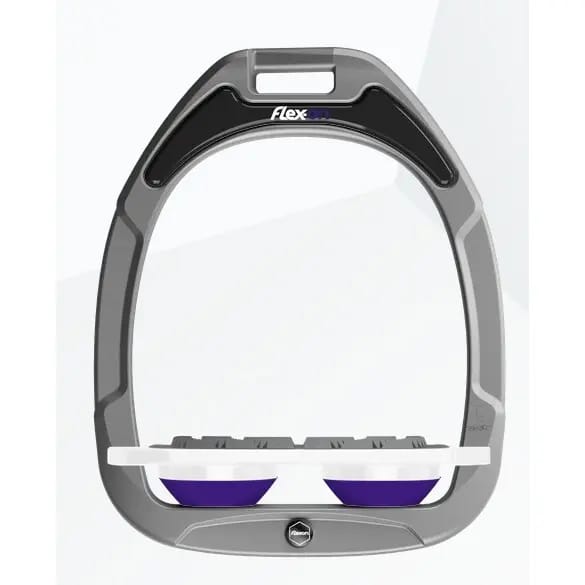 Platte Grip Aluminium/ Witte / Paarse Stijgbeugels Flex-On Green Composite