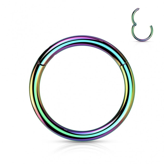 Titanium piercing ring high quality 0.8x8mm - regenboogkleur - LMPiercings