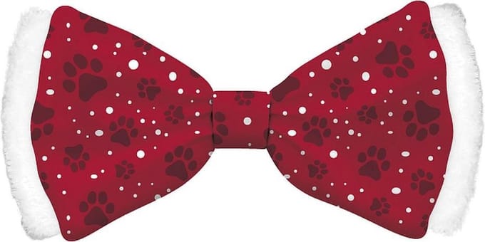 Plenty Gifts Kerst Vlinderstrik Hond Satin Rood Small