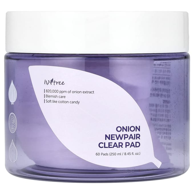 ISNtree, Onion New Fair, Pad Nettoyant, 60 feuilles, 250ml (8,45 fl oz) gray