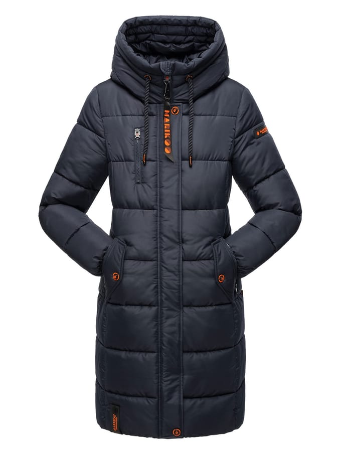 Marikoo dames winterjas – Lange gewatteerde jas met capuchon & zakken