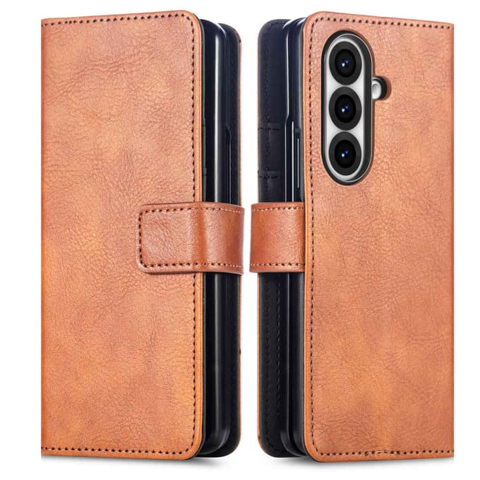 imoshion Hoesje - Geschikt voor Samsung Galaxy Z Fold 7 - Luxe Bookcase - Bruin
