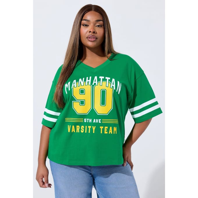 Limited Collection Green '90' Varsity Print Tshirt Size 50-52